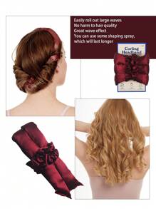 3 Piezas/set Juego De Rizadores Para Cabello Sin Calor Diseñados Para Dormir - Burdeos - Ver 1