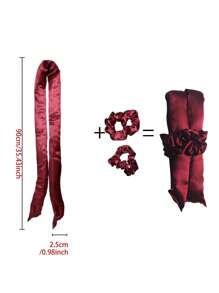 3 Piezas/set Juego De Rizadores Para Cabello Sin Calor Diseñados Para Dormir - Burdeos - Ver 3