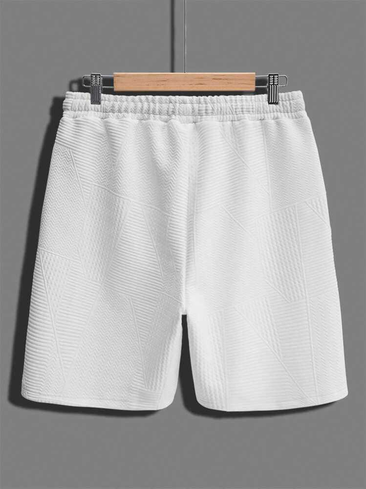 Manfinity Hypemode Quần Short Nam Dây kéo Túi màu trơn Giải trí - trắng - Xem 2