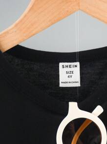 SHEIN 小男童字母圖案撞色背心上衣 - 彩色 - 查看 4