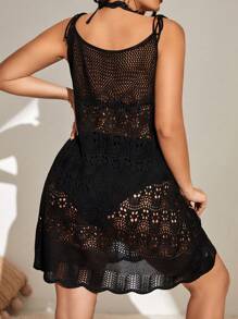 Swim Lushoire 大碼鏤空肩上打結罩衫洋裝不附比基尼