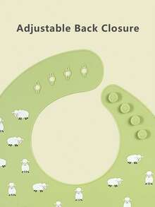 Baby Sheep Pattern Silicone Waterproof Bib - Mint Green - View 4