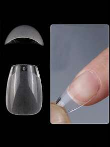 120入組 Xxs超短方形亞克力沙龍全覆蓋雕塑凝膠指甲貼片 - 白色 - 查看 3