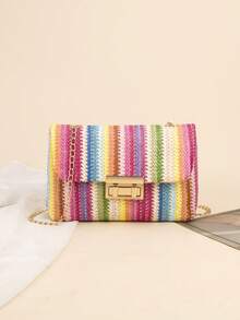 Túi đeo vai dây xích Dệt Đầy màu sắc Túi Vuông Của phụ nữ Cái túi Với Dung lượng lớn Đối với Giải trí , bờ biển , Mùa xuân/Mùa hè - Nhiều màu - Xem 3