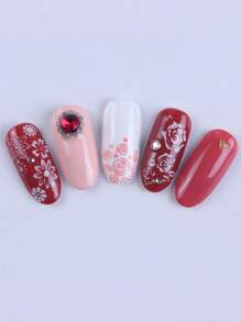 FULL BEAUTY Rose Flower Summer Retro Nail Stamping Template Nail Stencil Nail Stamp Decoration Plate DIY Tool,Nail Supplies,Nail Tools,Nail Art Tools,Back To School,Nails,Nail Tools For Press On Nails