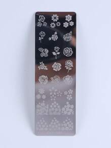 FULL BEAUTY Rose Flower Summer Retro Nail Stamping Template Nail Stencil Nail Stamp Decoration Plate DIY Tool,Nail Supplies,Nail Tools,Nail Art Tools,Back To School,Nails,Nail Tools For Press On Nails