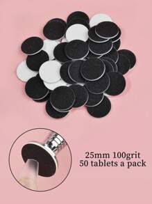 klimonla Sanding Paper Discs, 50pcs 25mm 180 Grit Nail Art Foot File Sanding Disc - Black - View 1