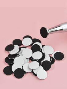 klimonla Sanding Paper Discs, 50pcs 25mm 180 Grit Nail Art Foot File Sanding Disc - Black - View 2