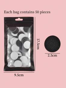 klimonla Sanding Paper Discs, 50pcs 25mm 180 Grit Nail Art Foot File Sanding Disc - Black - View 5