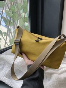 Túi Hobo tối giản Phong cách giản dị với dây đeo có thể điều chỉnh - Màu vàng - Xem 3