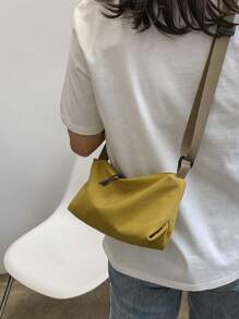 Túi Hobo tối giản Phong cách giản dị với dây đeo có thể điều chỉnh - Màu vàng - Xem 4