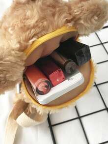 卡通熊设计斜挎包，款式可爱，是最佳搞笑新奇和搞笑礼物 - 卡其色 - 查看 4