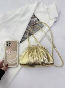 Túi vải xếp kim loại Phong cách sôi nổi - Vàng - Xem 6