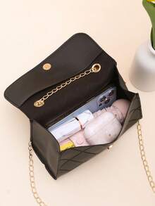 Trang trí khăn quàng cổ nhỏ Túi vuông Chữ kim loại & Trang trí tua rua - màu đen - Xem 4