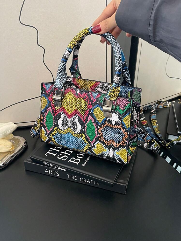 スネークパターン プラダ風 ショルダーバッグ ハンドバッグ