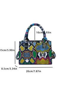 New Fashion Snake Skin Pattern Pu Shoulder Bag Women Handbag, Daily Shopping, Gift