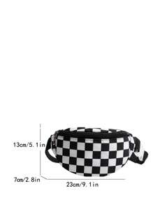 Nylon Plaid Shoulder Bag, Fashion Crossbody Chest Bag For Teenagers