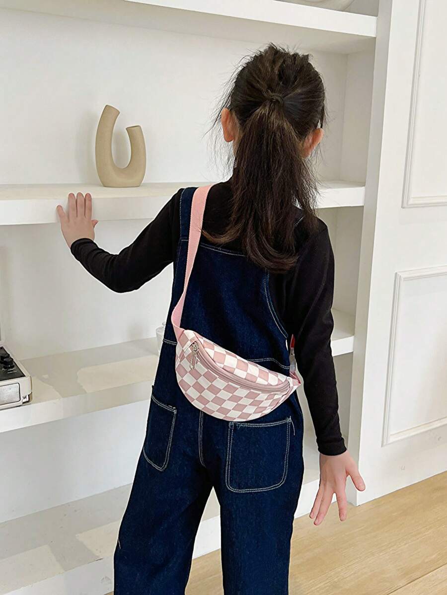 Túi đeo chéo bằng nylon kẻ caro dành cho thanh thiếu niên - Nhiều màu - Xem 1