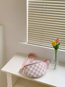 Túi đeo chéo bằng nylon kẻ caro dành cho thanh thiếu niên - Nhiều màu - Xem 4