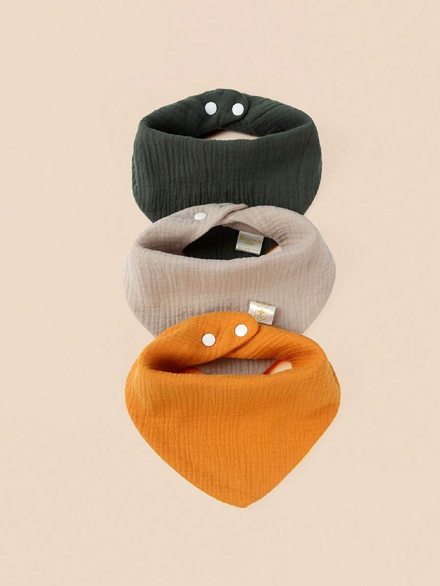 Bebé 3 piezas Babero unicolor