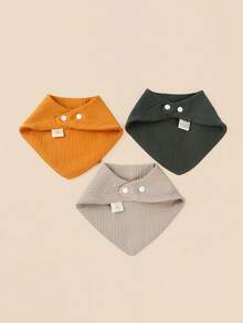 Bebé 3 piezas Babero unicolor