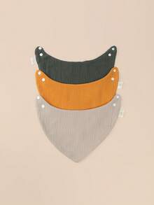 Bebé 3 piezas Babero unicolor