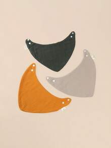 Bebé 3 piezas Babero unicolor