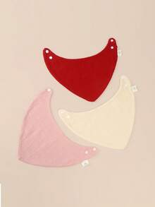 3pcs Baby Solid Bib - Multicolor - View 4