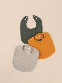 Bebé 3 piezas Babero unicolor - Multicolor - Ver 2