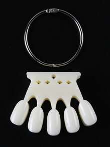 FULL BEAUTY Bộ 50 Giả Đầu Móng Tay Thẻ Màu Thực Hành Màn Hình Tự Nhiên Vương Miện Móng Tay Mẫu UV Gel Ba Lan Làm Móng Tay - Màu be - Xem 1