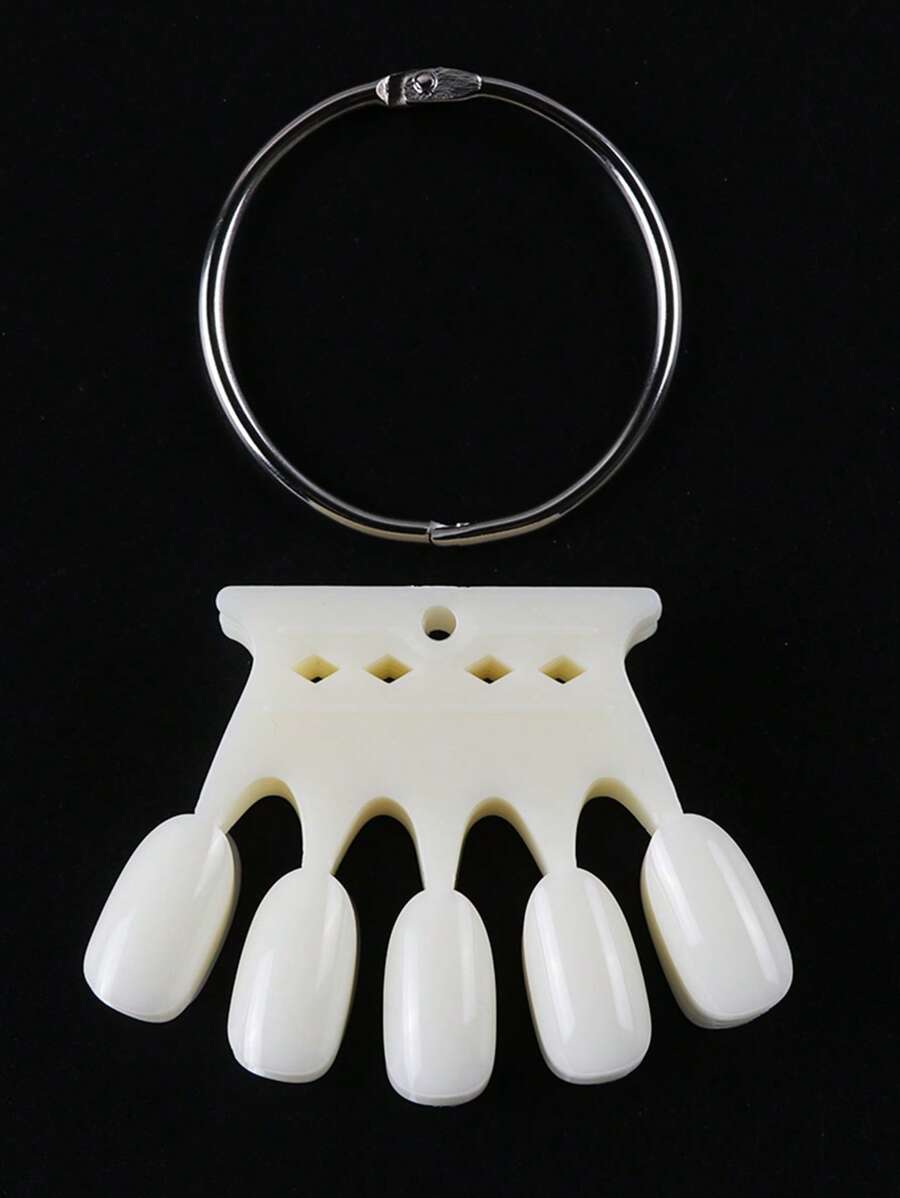 FULL BEAUTY Bộ 50 Giả Đầu Móng Tay Thẻ Màu Thực Hành Màn Hình Tự Nhiên Vương Miện Móng Tay Mẫu UV Gel Ba Lan Làm Móng Tay - Màu be - Xem 1