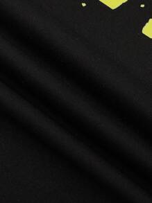 Aesthetic Post--Men Letter Graphic Contrast Trim Tee - Black - View 7