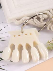 FULL BEAUTY Bộ 50 Giả Đầu Móng Tay Thẻ Màu Thực Hành Màn Hình Tự Nhiên Vương Miện Móng Tay Mẫu UV Gel Ba Lan Làm Móng Tay - Màu be - Xem 5