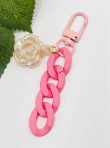 2pcs Flower Decor Colorblock Bag Charm - Multicolor - View 4