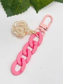 2pcs Flower Decor Colorblock Bag Charm - Multicolor - View 7