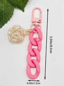 2pcs Flower Decor Colorblock Bag Charm - Multicolor - View 9