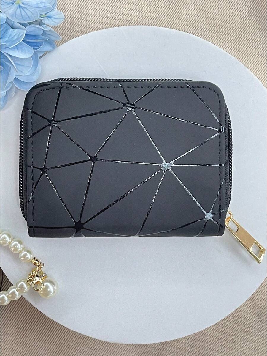 Short Wallet Coin Multi-Functional Accordion Zipper Card Case Id Card Holder Wallet Business Card Holder Credit Card Holder Women For Women Wallet Mini Wallet Purse Wallet Card Wallet - Black - View 1