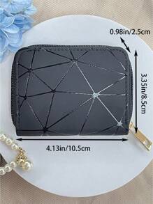 Short Wallet Coin Multi-Functional Accordion Zipper Card Case Id Card Holder Wallet Business Card Holder Credit Card Holder Women For Women Wallet Mini Wallet Purse Wallet Card Wallet - Black - View 7