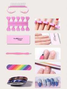 45件適用於美甲沙龍、美甲裝飾工具及美甲diy沙龍家用禮品套裝包含：uv Led凝膠甲油干燥器、甲油卸除器、光敏療法甲油檯燈、電鑽筆、甲油筆、美甲裝飾品、甲油筆、去死皮工具等