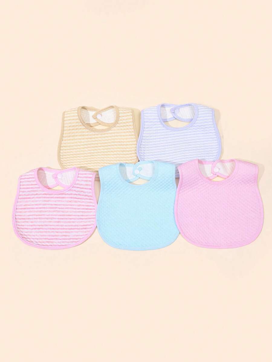 5 chiếc Yếm Sọc Cho Bé Cho Tất Cả Các Mùa - Nhiều màu - Xem 1