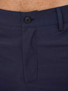 Manfinity Homme Men Contrast Piping Slant Pocket Bermuda Shorts - Navy Blue - View 7