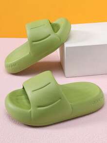 Chicas Zapatillas con banda única antideslizante EVA para interior - Verde - Ver 2