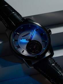 OBLVLO Hollow Out Round Pointer Water Resistant Mechanical Watch - White - View 5