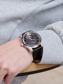 OBLVLO Hollow Out Round Pointer Water Resistant Mechanical Watch - White - View 9