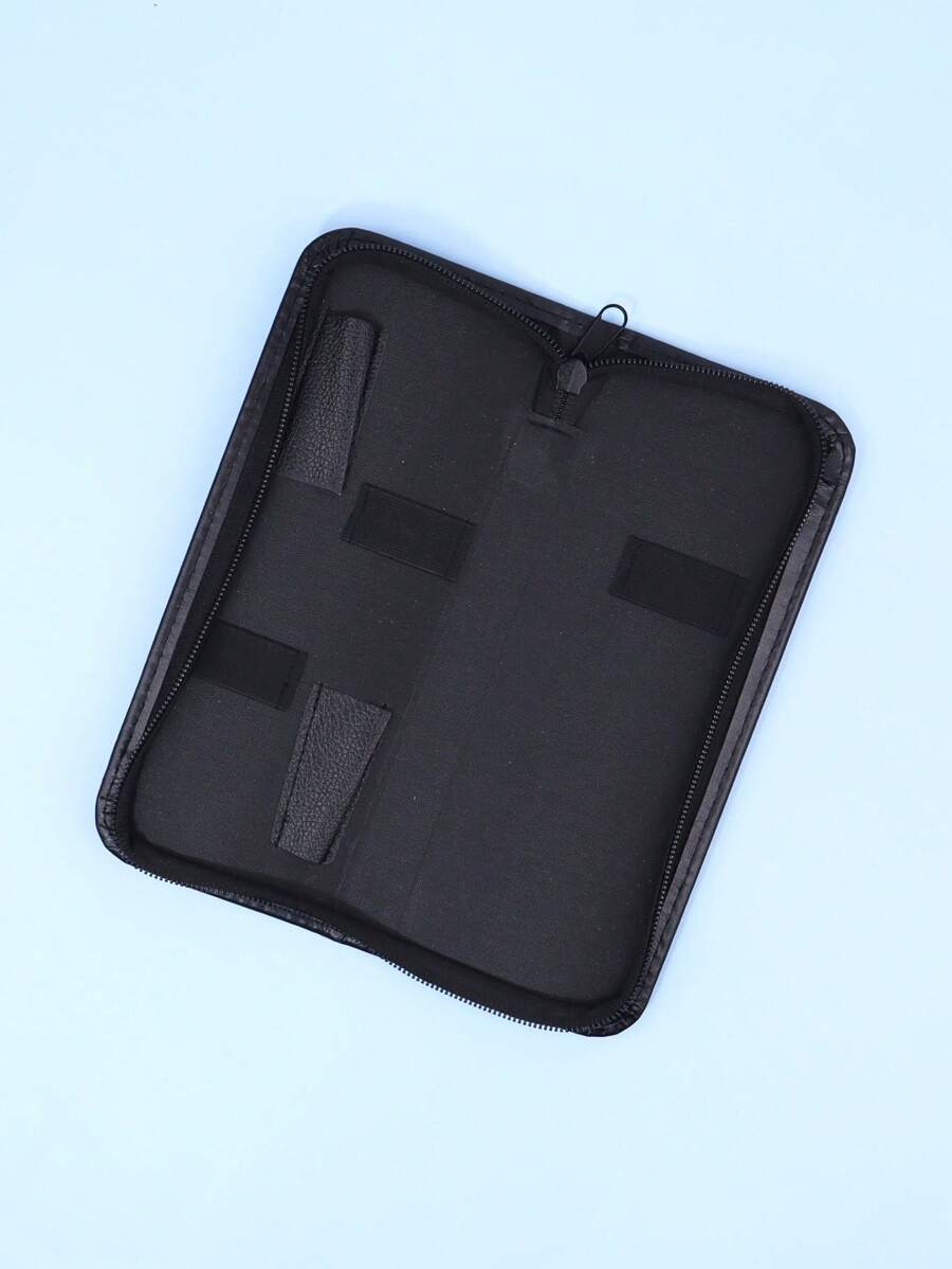 Reusable Hairdresser Scissor Bag Pu Modern Square Extra Thick Easy Storage Hair Cutting Tool - Black - View 1