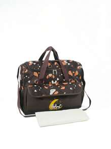 Baby Cartoon Cow Pattern Large Capacity Diaper Bag - Coffee Brown - View 3