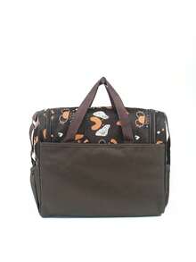 Baby Cartoon Cow Pattern Large Capacity Diaper Bag - Coffee Brown - View 6