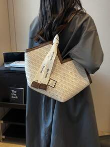 Băng Thư Trang Trí Túi Rơm Tương Phản Ràng Buộc - Màu be - Xem 1