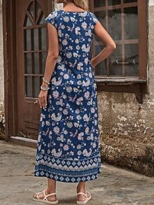 EMERY ROSE 印花蝙蝠袖直筒洋裝 - 彩色 - 查看 4