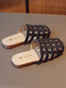 Chicas 1 par Zapatillas con diseño de abertura para verano - Negro - Ver 3